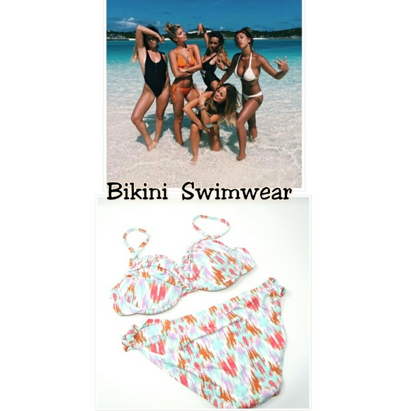 OCEANFRONT MULTI COLOR BIKINI SZ MED - Picture 2 of 4